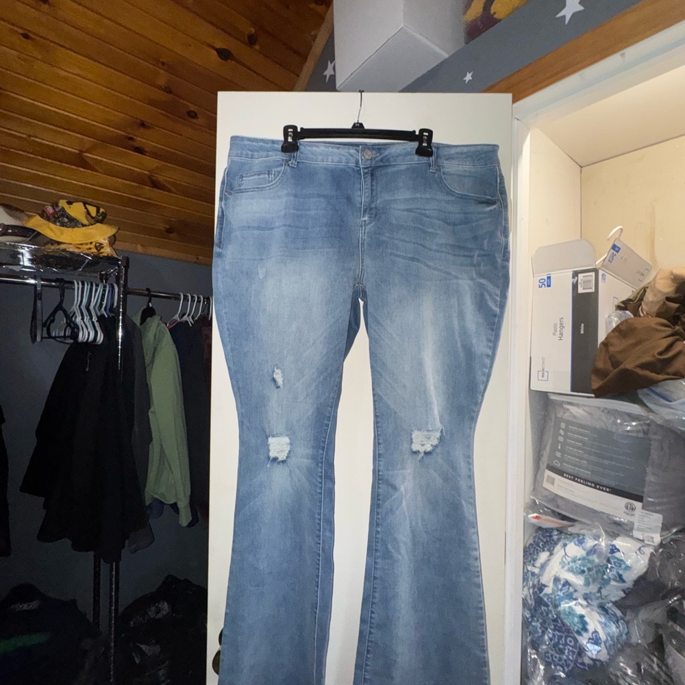 SO Women's Light Blue Flare Jeans